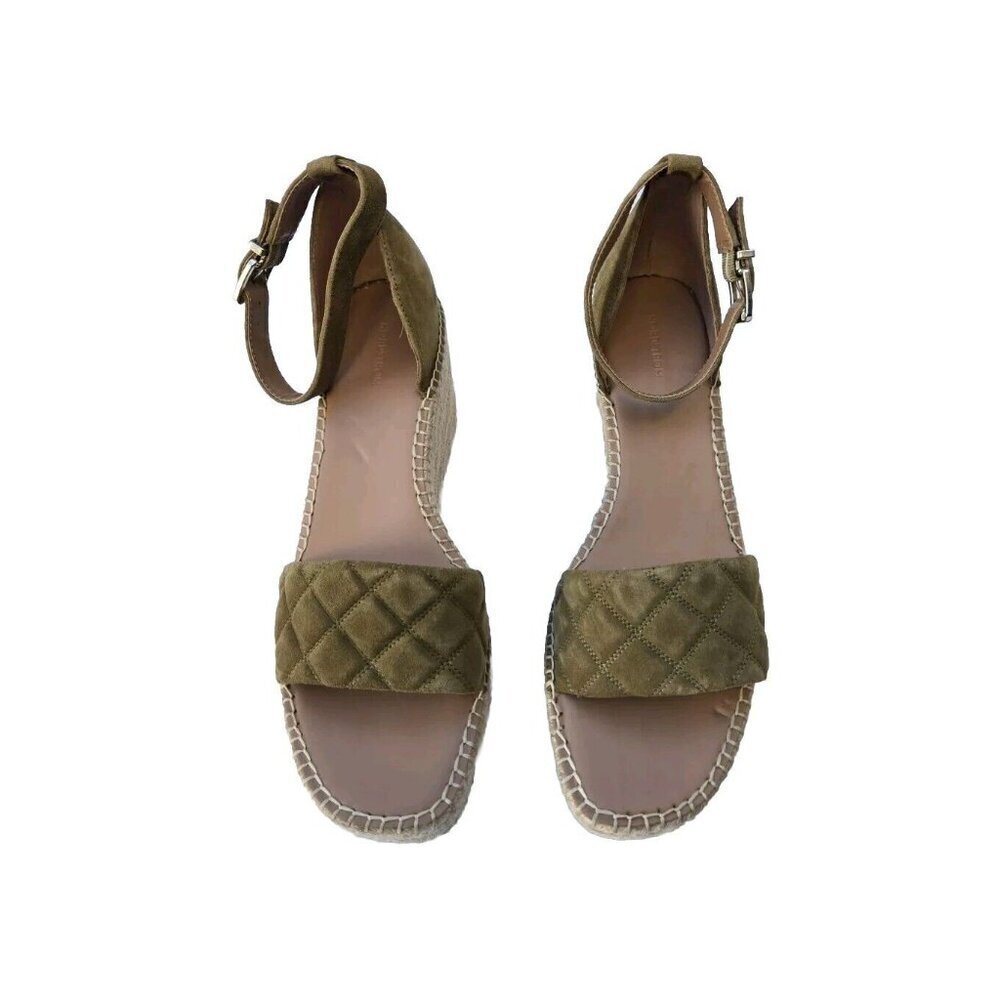 NEW Nordstrom Carmen Espadrille Platform Wedge Sandal Dark Green Size 12 - Picture 2 of 3